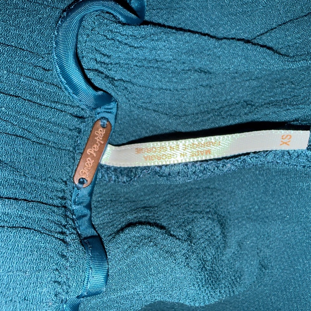 Free People Teal Wide Leg Pants - Picture 8 of 8